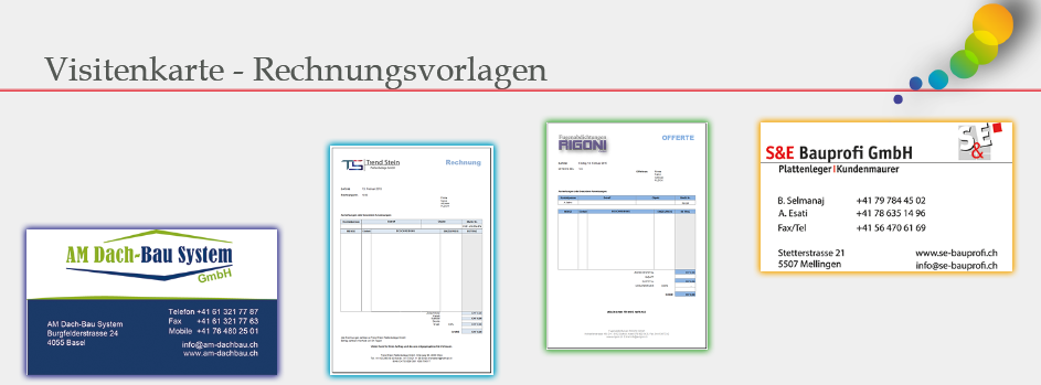 Visitenkarte - Rechnungsvorlagen